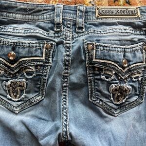 Rock Revival Blue Denim with Orange Accents